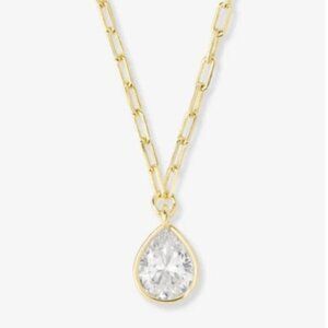 Melinda Maria Gold Necklace with Clear Pendant